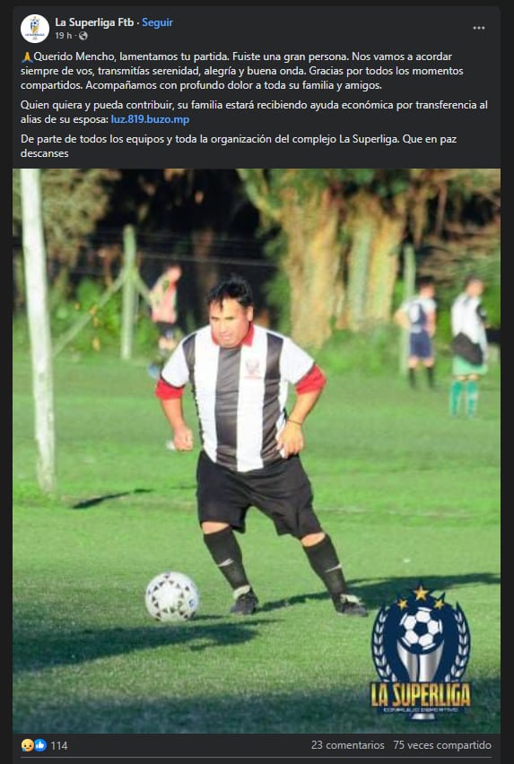 Sebastián Casas, el futbolista que falleció en La Plata.