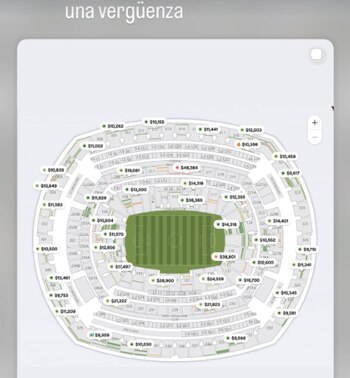Historia de Instagram de Borja Iglesias en la que desgrana los precios de cada sector del estadio de Nueva York