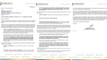 Comunicado oficial del Partido de