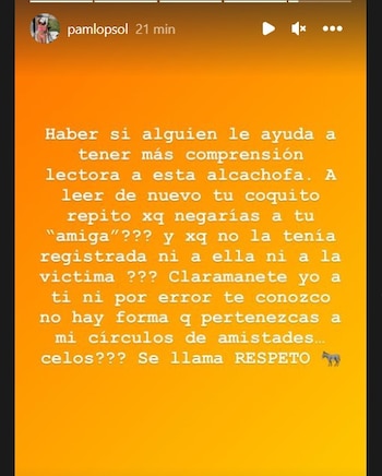 Pamela López responde a la