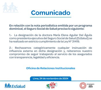 Comunicado de EsSalud