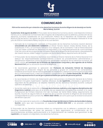 El desalojo del 30 de julio derivó en protestas en Nebaj, en el incendio de la casa de la jueza Ada Madaí López Morales y en una investigación interna de la PNC.