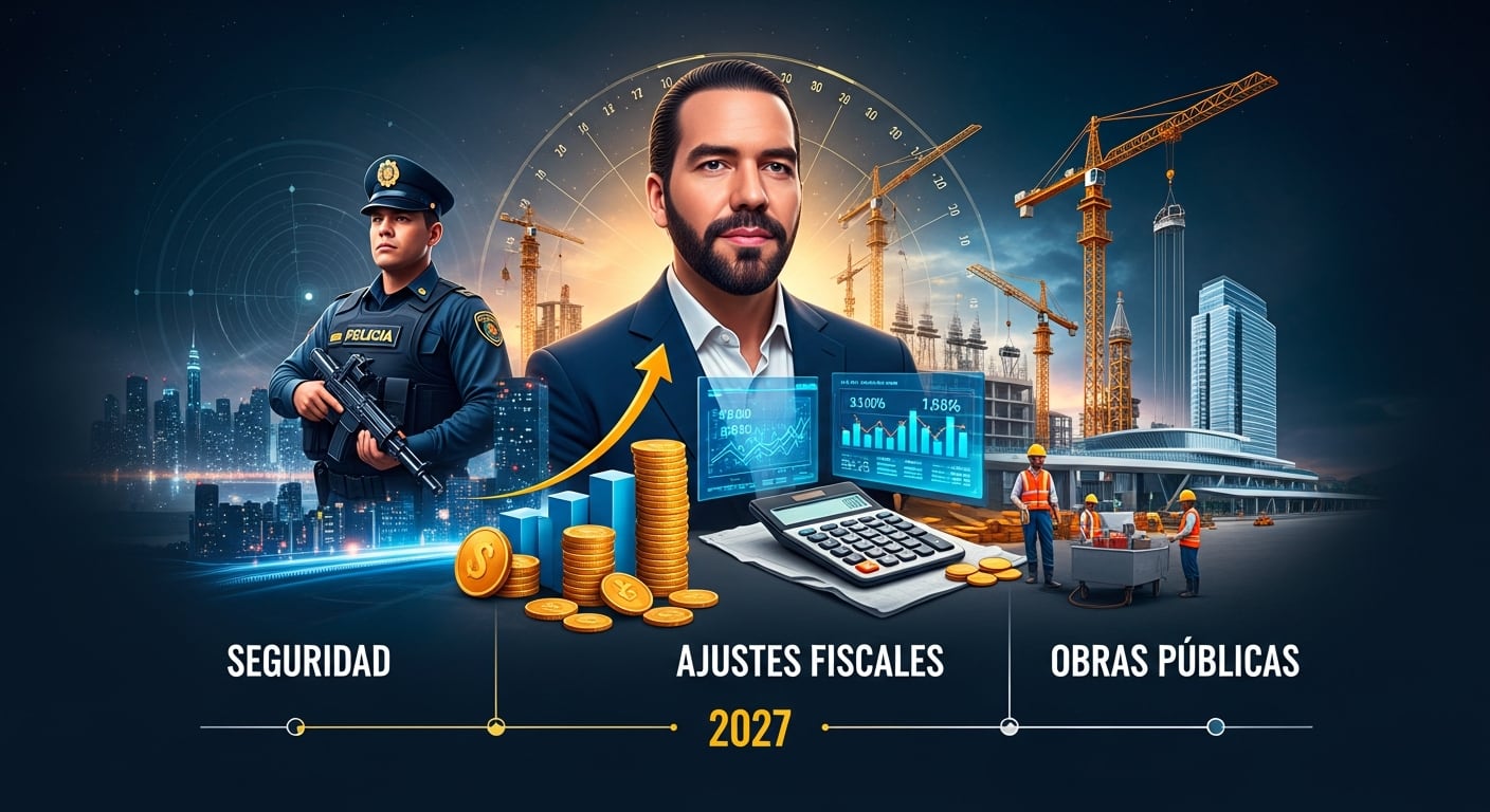 Nayib Bukele, presidente de El Salvador, se proyecta con un plan que abarca seguridad, ajustes fiscales y ambiciosas obras públicas como pilares de su agenda hacia el 2027. (Imagen Ilustrativa Infobae)