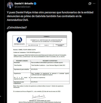 Daniel Briceño - crédito @Danielbricen/X