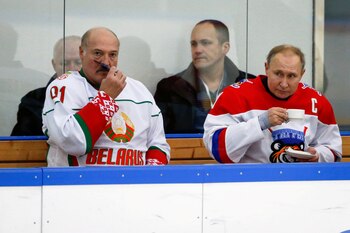 Putin y Lukashenko durante el
