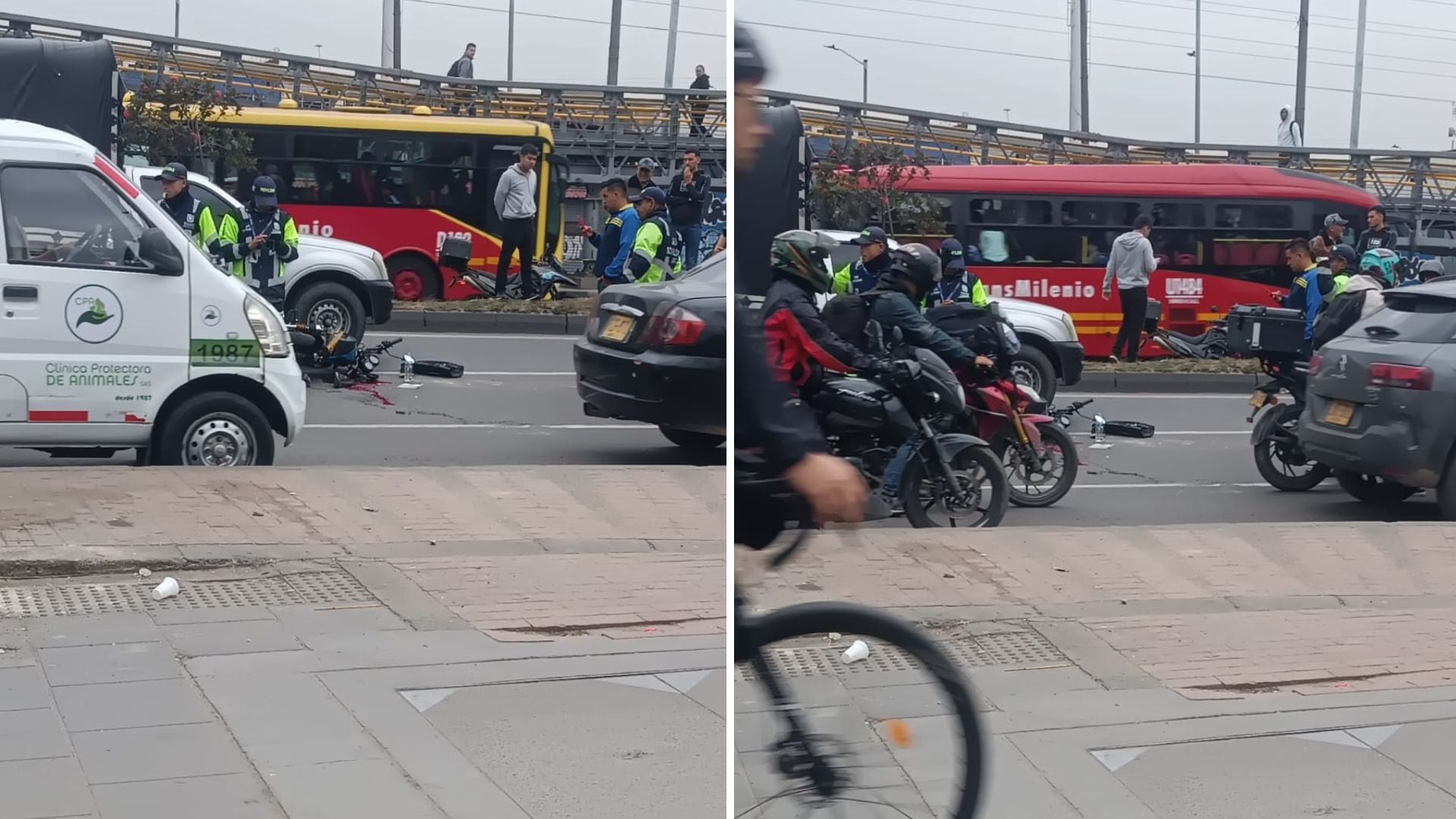 El tráfico en la zona se vio afectado por la presencia de equipos de emergencia y las labores de atención al accidente - crédito Pasa en Bogotá