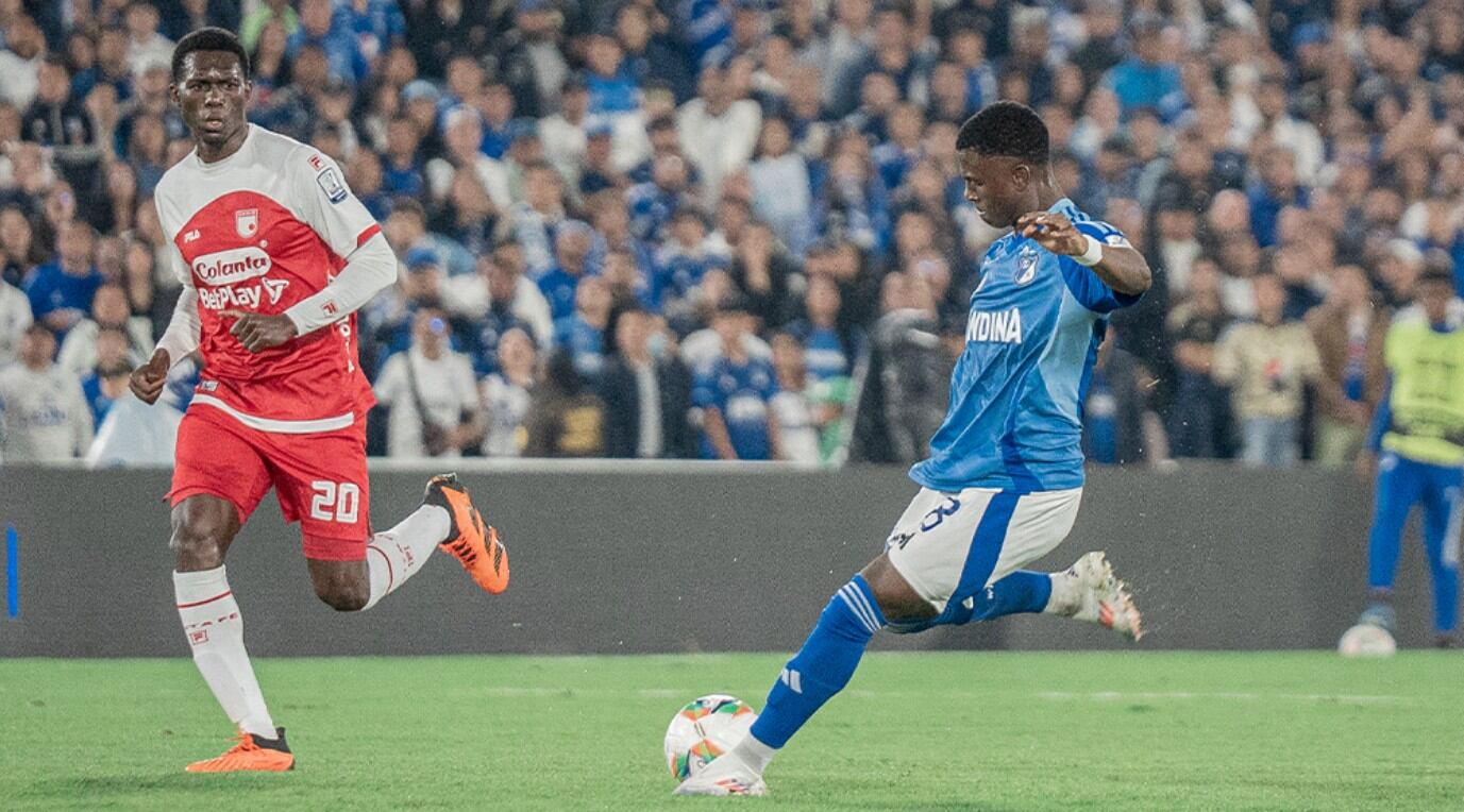 Neiser Villarreal fue la figura de Millonarios para superar a Santa Fe por 2-0 en El Campín - crédito Millonarios FC