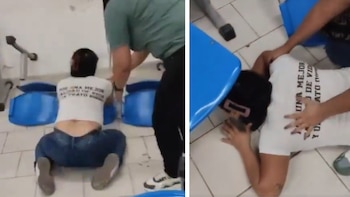 Madre llora en el piso