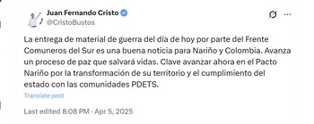 El exministro Juan Fernando Cristo