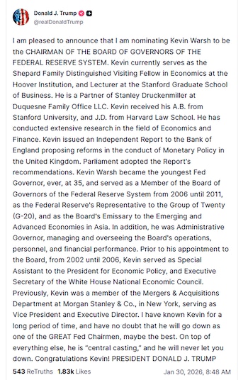 Donald Trump nominó a Kevin