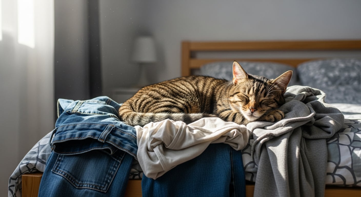La ropa del dueño puede conservar señales olfativas que el gato identifica como familiares (Imagen Ilustrativa Infobae)