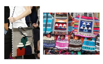 Izquierda: Bolso de la colección