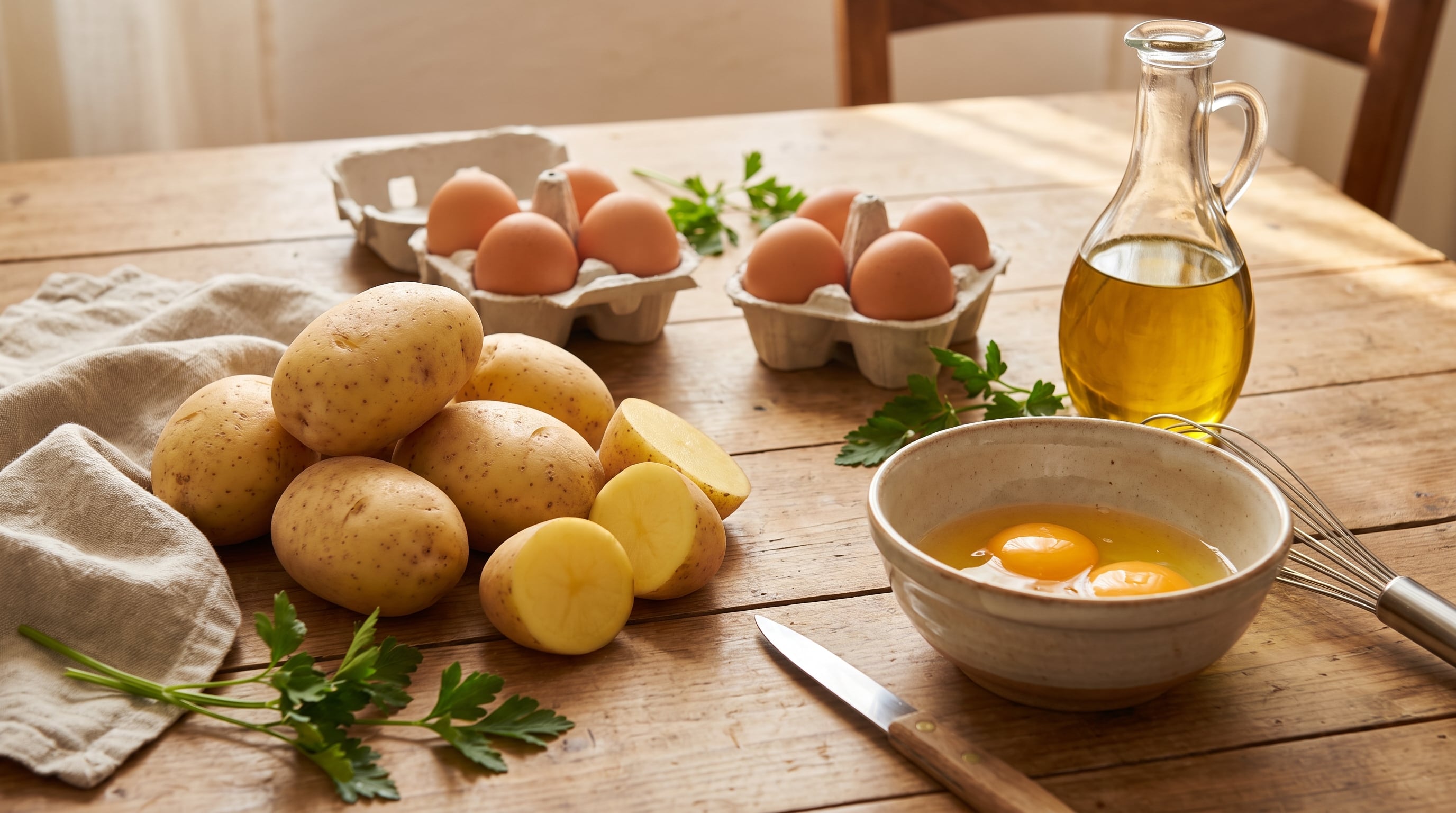 El chef usó patatas de la huerta gallega y huevos de gallina de raza gallo celta pero los ingredientes son lo de menos, se pueden encontrar buenos productos en cualquier supermercado. (Imagen Ilustrativa Infobae)