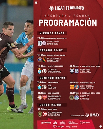 Programación de la fecha 4