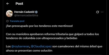 Hernán Cadavid contestó a Roy