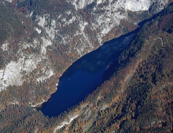 Vista aérea del lago Toplitz. (Wikipedia)