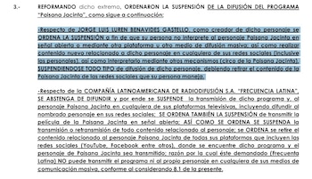 Sentencia del Poder Judicial que