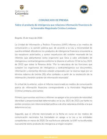 Comunicado Uiaf - crédito UIAF
