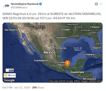 El temblor ocurrió la noche