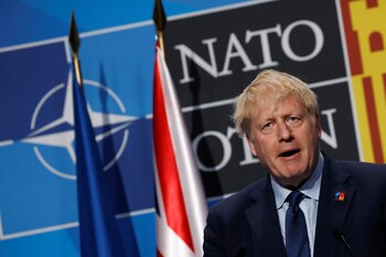 Boris Johnson durante la conferencia