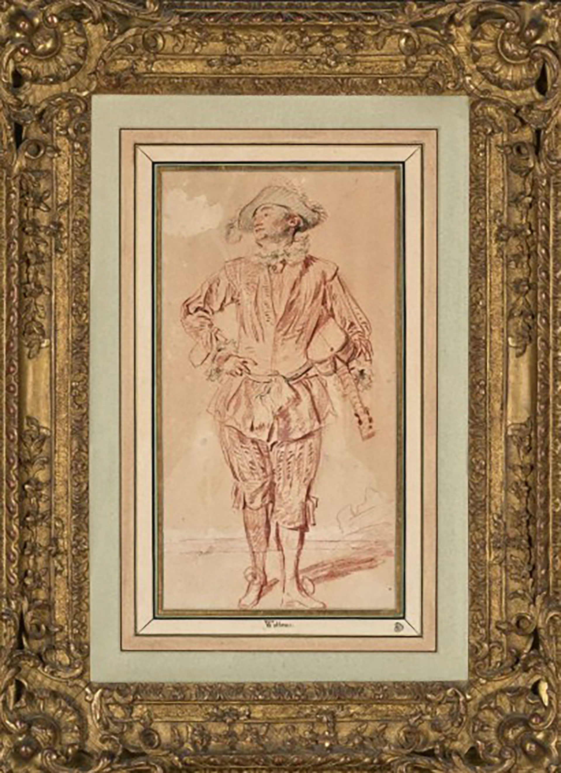 Jean-Antoine Watteau, actor con una guitarra bajo el brazo. Foto Christie’s images limited.