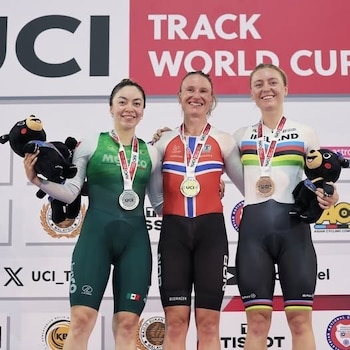 La ciclista mexicana suma 540 puntos y sube al podio internacional, sólo detrás de la noruega Anita Yvonne Stenberg. (X/ @COM_Mexico)