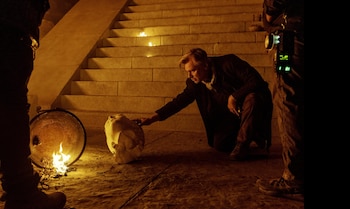 Christopher Nolan durante el rodaje de 'La Odisea'