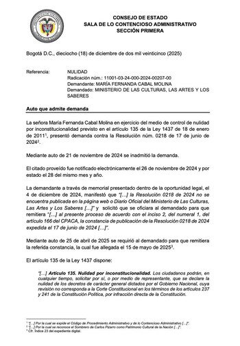 Una demanda interpuesta en Bogotá