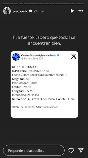 Temblor en Lima: Tula Rodríguez, Andrea Llosa, Nelly Rossinelli y más artistas reaccionaron preocupados al sismo