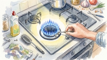 Llama débil o amarilla en la cocina a gas: causas, riesgos y cómo solucionarlo