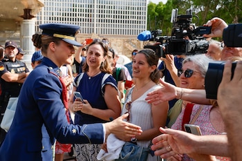 La princesa Leonor tras recibir la Medalla de Oro de la Asamblea Regional de Murcia (Europa Press