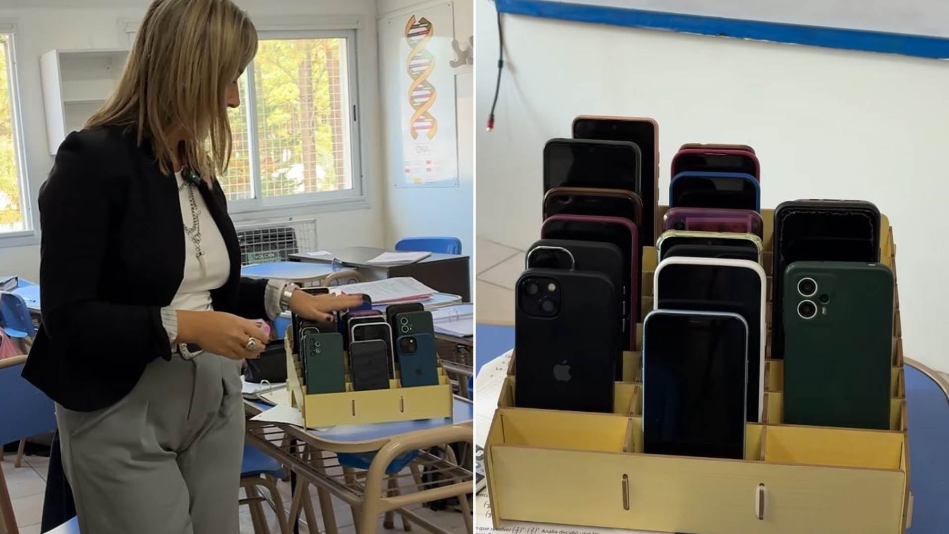 Desde el año 2024, el colegio Divisadero de Pinamar limitó el uso de los celulares. Una vez que ingresan a la institución, los alumnos los dejan guardados en cajas o placares con llave.