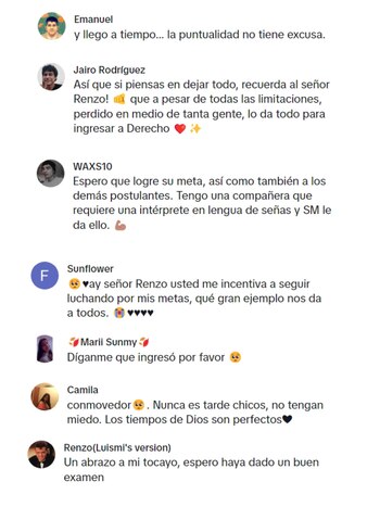 Renzo, con discapacidad visual, inspira