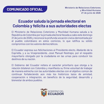 Cancillería de Ecuador - crédito Cancillería de Ecuador