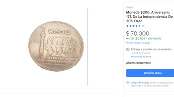 Moneda de 200 pesos. (Foto: