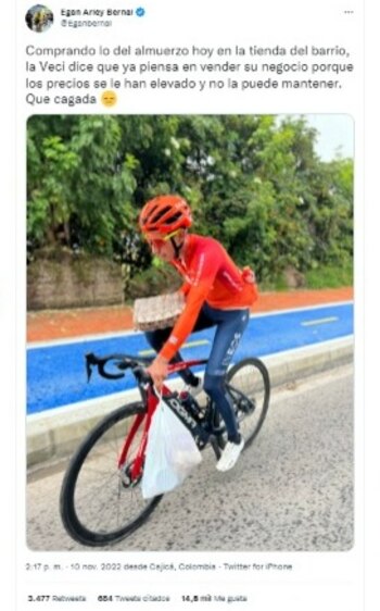 tuit de Egan Bernal