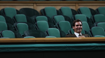 Roger Federer presenció un partido de Wimbledon