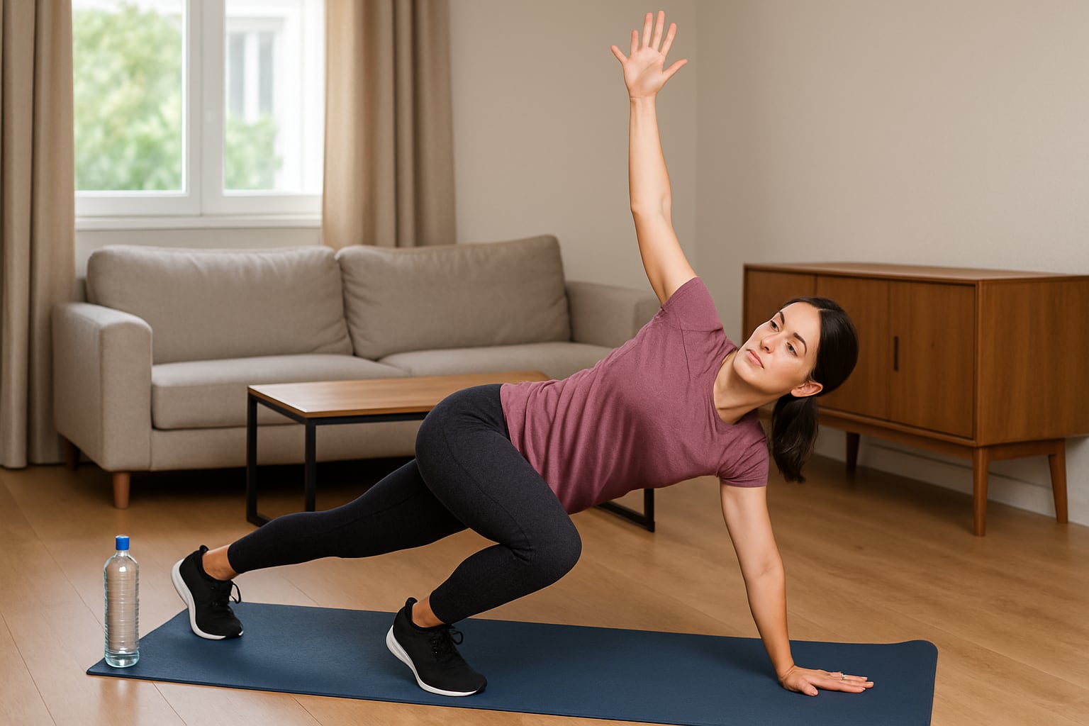 La flexión de cadera con equilibrio activa el cuerpo para el resto de los ejercicios (Imagen ilustrativa Infobae)