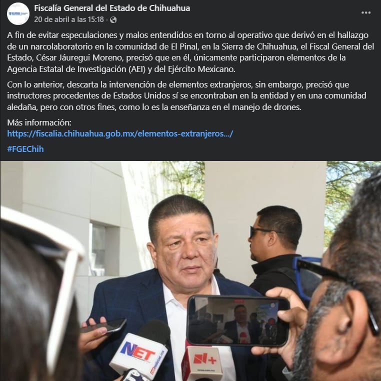 Las acciones de los agentes extranjeros incluyeron colaboración directa con mandos militares y uso de uniformes oficiales, mientras realizaban intervenciones en territorio mexicano según información obtenida por el periodista. (Captura de pantalla-Fiscalía General del Estado de Chihuahua)