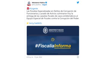Comunicado de la Fiscalía de
