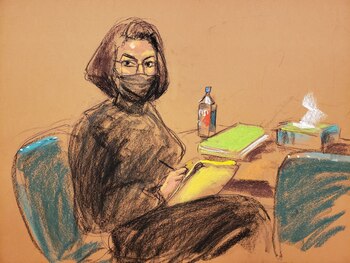 Ghislaine Maxwell durante el juicio