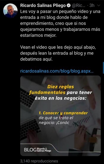 Tweet Salinas Pliego