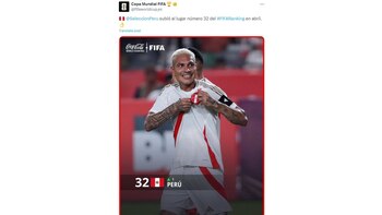 La selección peruana se ubica en el puesto 32° del ránking FIFA.