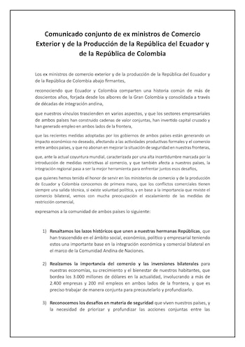 Exministros de Comercio de Ecuador