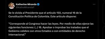 Pronunciamiento de Katherine Miranda -