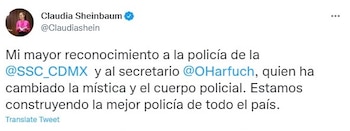 Sheinbaum reiteró el reconocimiento a