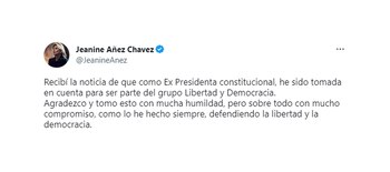 El mensaje de Jeanine Áñez