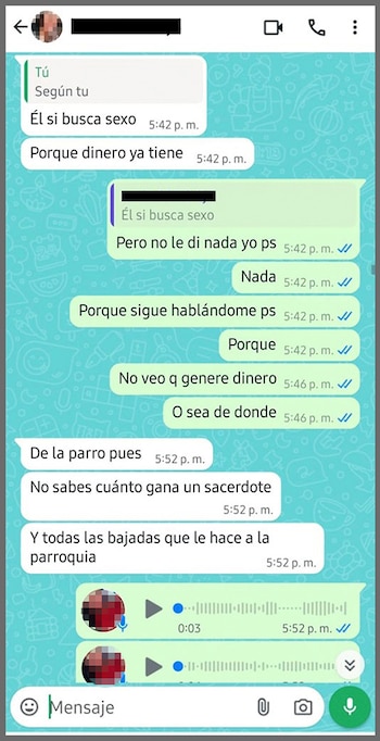 Chats del coro donde mencionan