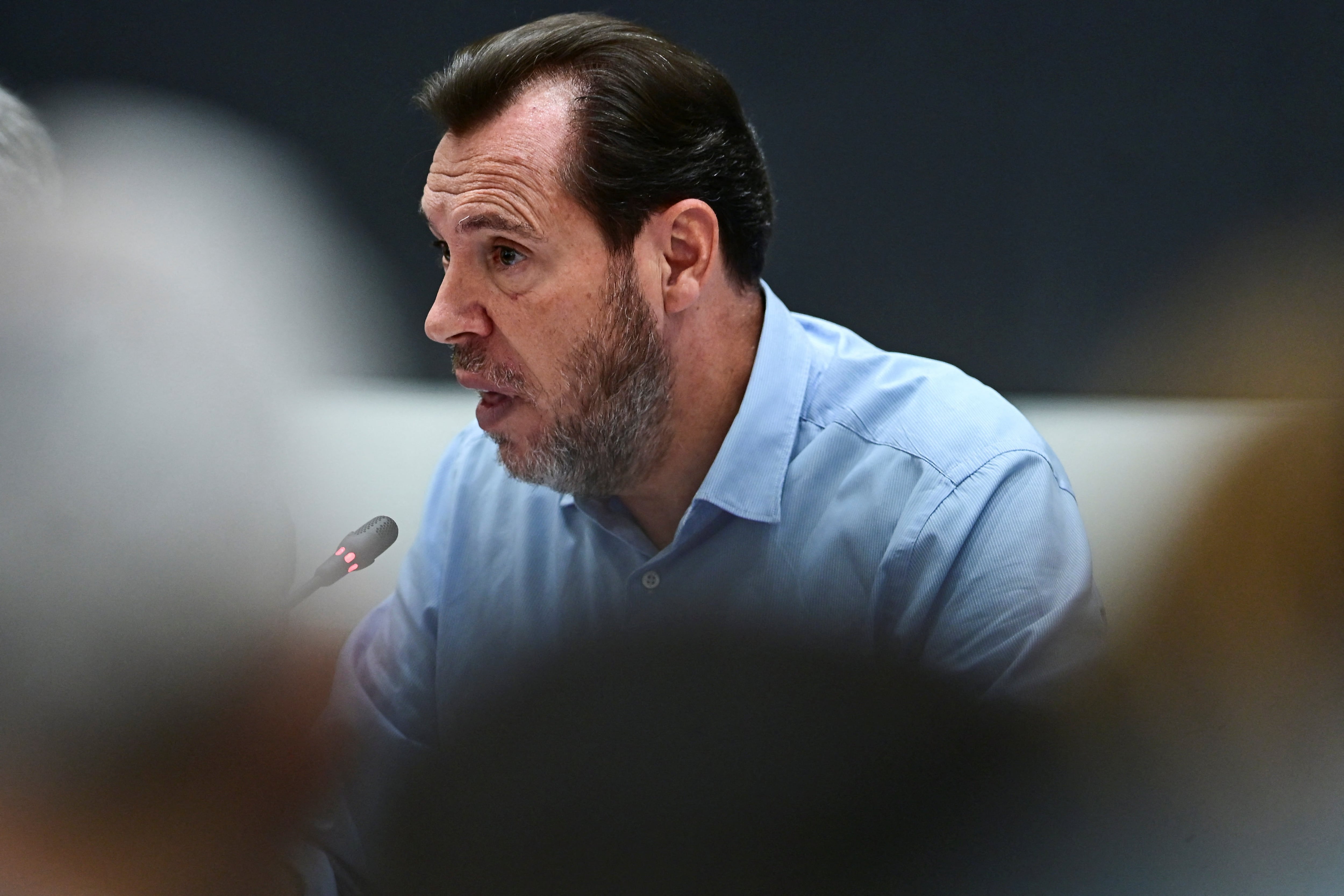 Spanish Transport Minister Oscar Puente speaks during a press conference to provide details on the deadly train crash in Toledo, in Madrid, Spain, October 30, 2026. REUTERS/Juan Barbosa