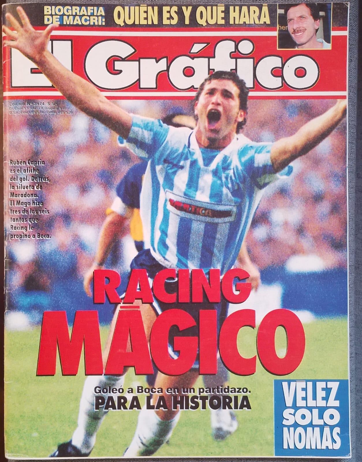 La tapa de El Gráfico con la mejor actuación de Capria en toda su carrera